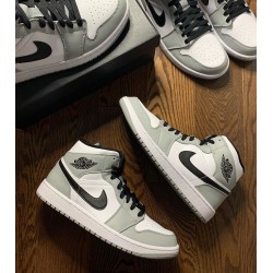 Stockx Nike Air Jordan 1 Mid Light Smoke Grey 554724-092 Shoes