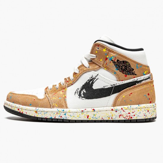 Stockx Nike Air Jordan 1 Mid SE Brushstroke DA8005-100 Shoes