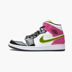 Stockx Nike Air Jordan 1 Mid White Black Cyber Pink CZ9834-100 Shoes