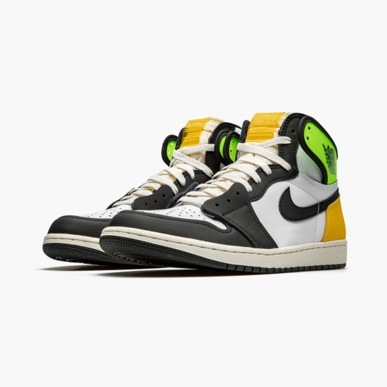 Stockx Nike Air Jordan 1 Retro High White Black Volt University Gold 555088-118 Shoes