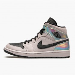 Stockx Nike Air Jordan 1 Mid Dirty Powder Iridescent Barely BQ6472-602 Shoes