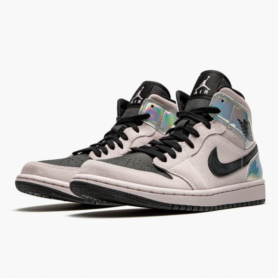 Stockx Nike Air Jordan 1 Mid Dirty Powder Iridescent Barely BQ6472-602 Shoes