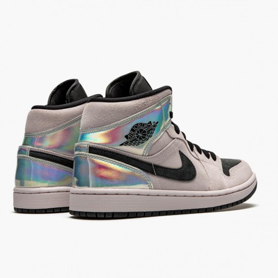 Stockx Nike Air Jordan 1 Mid Dirty Powder Iridescent Barely BQ6472-602 Shoes