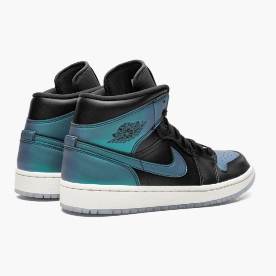 Stockx Nike Air Jordan 1 Mid Iridescent Black BQ6472-009 Shoes