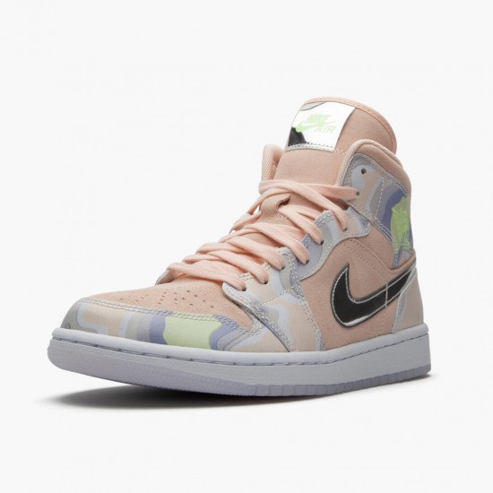 Stockx Nike Air Jordan 1 Mid SE P(Her)spectate Washed Coral Chrome CW6008-600 Shoes