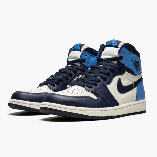 Stockx Nike Air Jordan 1 Retro High OG Obsidian University Blue 555088-140 Shoes