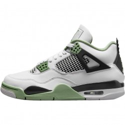 Stockx Nike Air Jordan 4 Retro White Oil Green Dark Ash AQ9129-103 Shoes