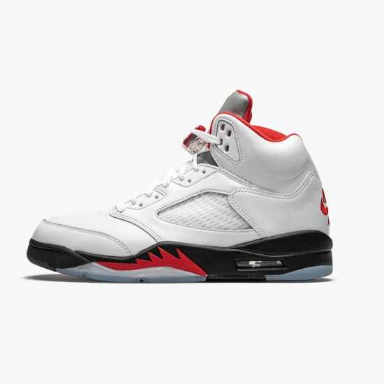 Stockx Nike Air Jordan 5 Retro Fire Red Silver Tongue DA1911-102 Shoes