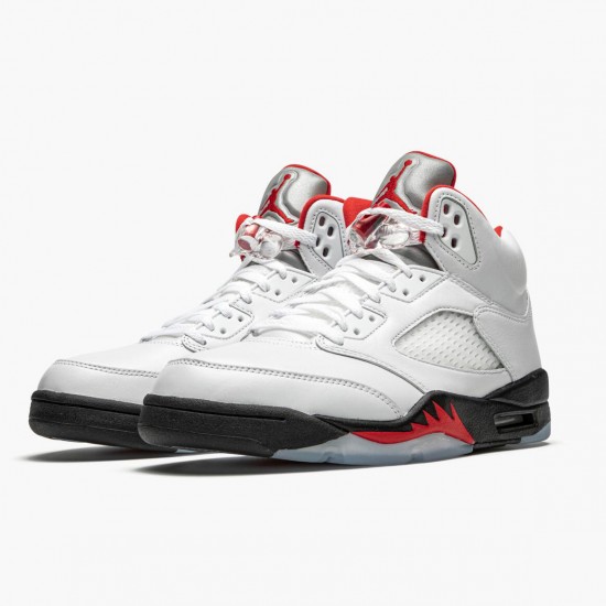 Stockx Nike Air Jordan 5 Retro Fire Red Silver Tongue DA1911-102 Shoes