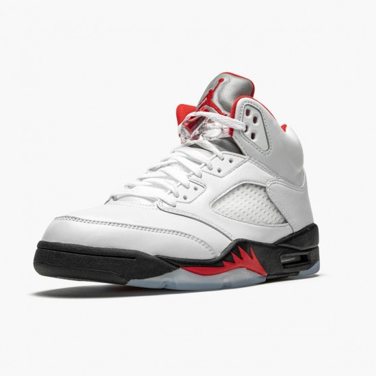 Stockx Nike Air Jordan 5 Retro Fire Red Silver Tongue DA1911-102 Shoes