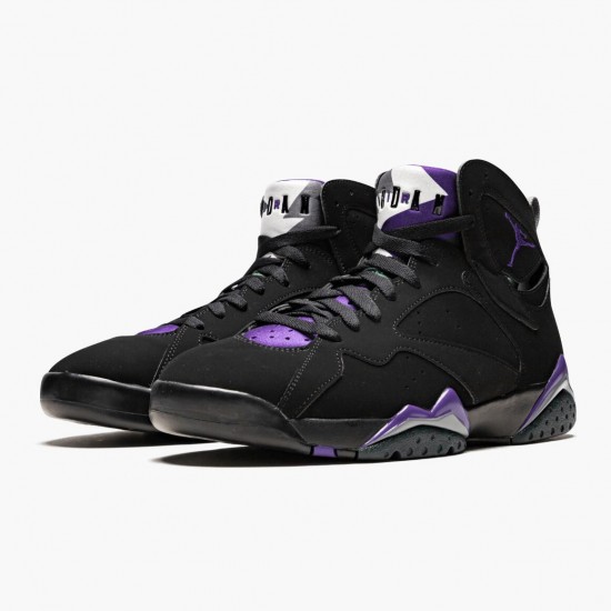 Stockx Nike Air Jordan 7 Retro Ray Allen Black Fierce Purpler Dark Stee 304775-053 Shoes