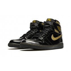 Stockx Nike Jordan 1 High Black Metallic Gold BLACK Shoes 555088 032