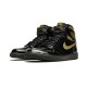 Stockx Nike Jordan 1 High Black Metallic Gold BLACK Shoes 555088 032