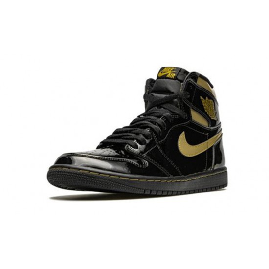 Stockx Nike Jordan 1 High Black Metallic Gold BLACK Shoes 555088 032