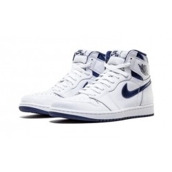 Stockx Nike Jordan 1 High Metallic Navy WHITE Shoes 555088 106