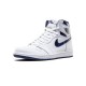 Stockx Nike Jordan 1 High Metallic Navy WHITE Shoes 555088 106