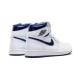 Stockx Nike Jordan 1 High Metallic Navy WHITE Shoes 555088 106