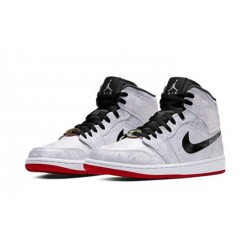 Stockx Nike Jordan 1 Mid X CLOT White SILVER SILVER Shoes CU2804 100