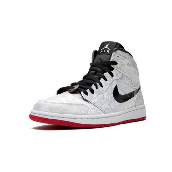 Stockx Nike Jordan 1 Mid X CLOT White SILVER SILVER Shoes CU2804 100