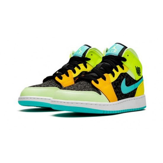 Stockx Nike Jordan 1 Mid GS Aurora Green Optic-Yellow Green Shoes BQ6931 037