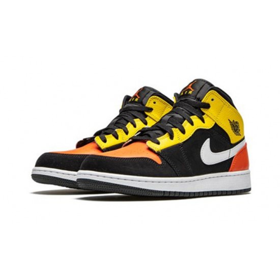 Stockx Nike Jordan 1 Mid SE (GS) BLACK/TEAM ORANGE-AMARILLO BLACK Shoes BQ6931 087