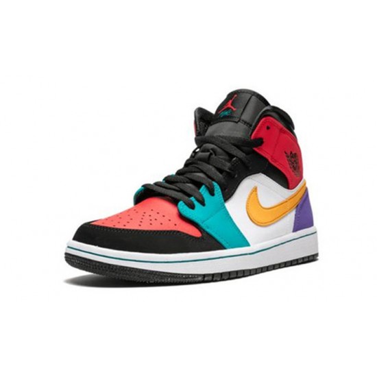 Stockx Nike Jordan 1 Mid “Multicolor” WHITE WHITE Shoes 554724 125