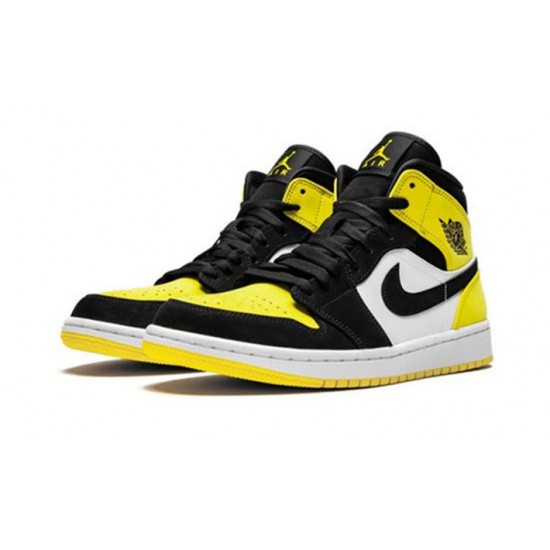 Stockx Nike Jordan 1 Mid Yellow Toe BLACK Shoes 852542 071