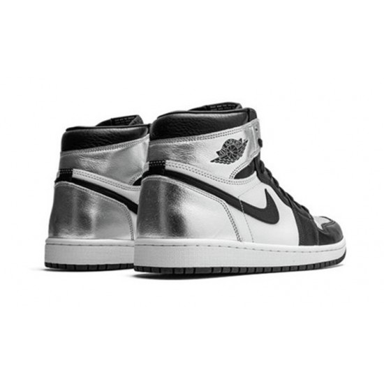 Stockx Nike Jordan 1 High Silver Toe BLACK/METALLIC SILVER-WHITE-BL BLACK Shoes CD0461 001