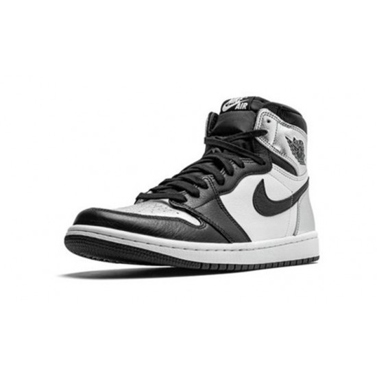 Stockx Nike Jordan 1 High Silver Toe BLACK/METALLIC SILVER-WHITE-BL BLACK Shoes CD0461 001