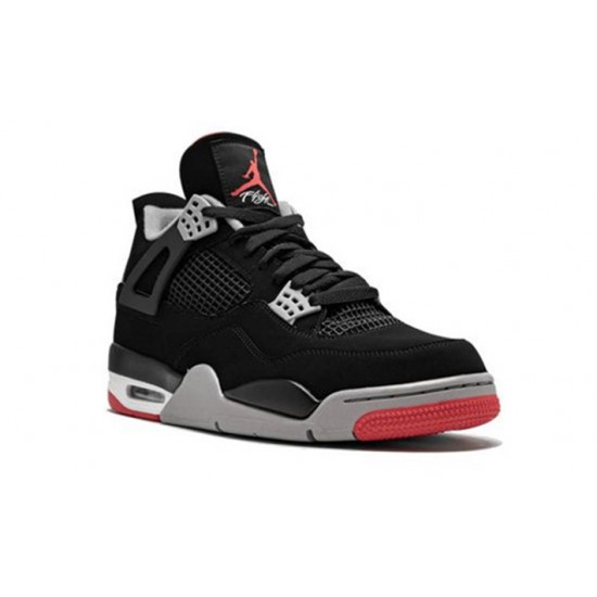 Stockx Nike Jordan 4 Bred BLACK/CEMENT  GREY BLACK Shoes 308497 060