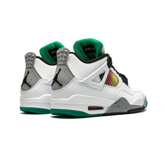 Stockx Nike Jordan 4 Rasta &Lucid Green WHITE Shoes AQ9129 100