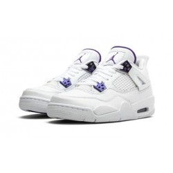 Stockx Nike Jordan 4 Retro Metallic Purple WHITE/COURT PURPLE-METALLIC WHITE Shoes 408452 115