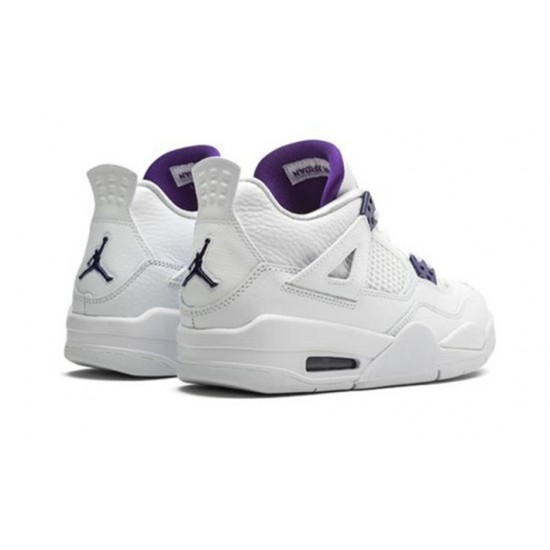 Stockx Nike Jordan 4 Retro Metallic Purple WHITE/COURT PURPLE-METALLIC WHITE Shoes 408452 115