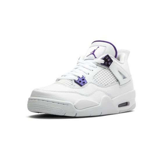 Stockx Nike Jordan 4 Retro Metallic Purple WHITE/COURT PURPLE-METALLIC WHITE Shoes 408452 115