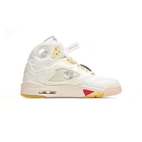 Stockx Nike Jordan 5 White Sail/Fire Red-Muslin-Black Red Muslin Black Shoes CT8480 100